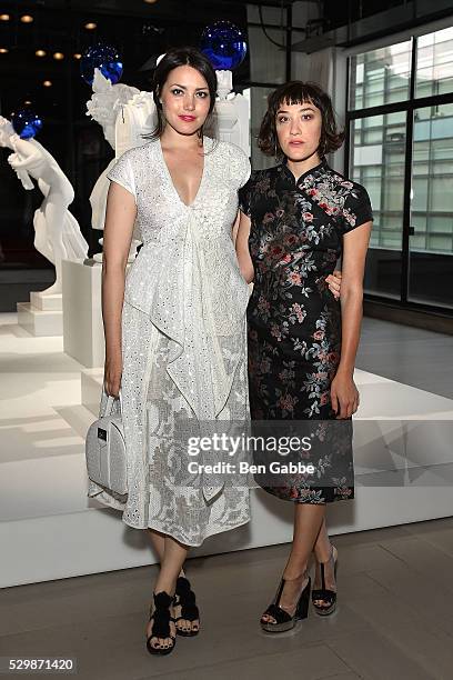 Liza Voloshin and Mia Moretti attend the Jeff Koons x Google launch on May 09, 2016 in New York, New York.