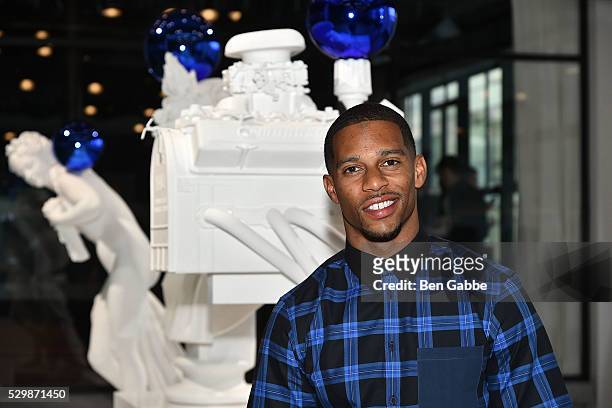 Player Victor Cruz attends the Jeff Koons x Google launch on May 09, 2016 in New York, New York.
