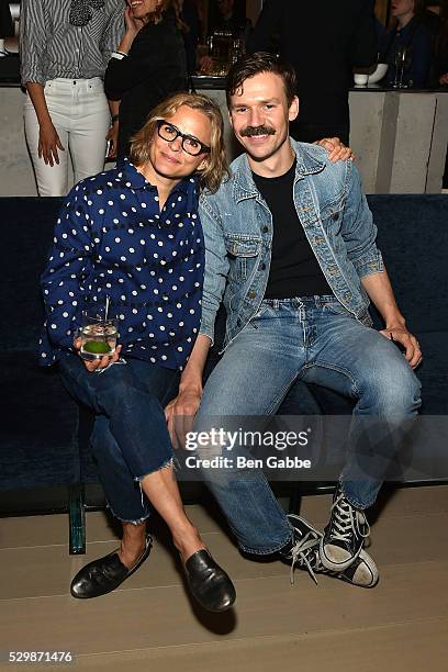 Amy Sedaris and Adam Selman attend the Jeff Koons x Google launch on May 09, 2016 in New York, New York.