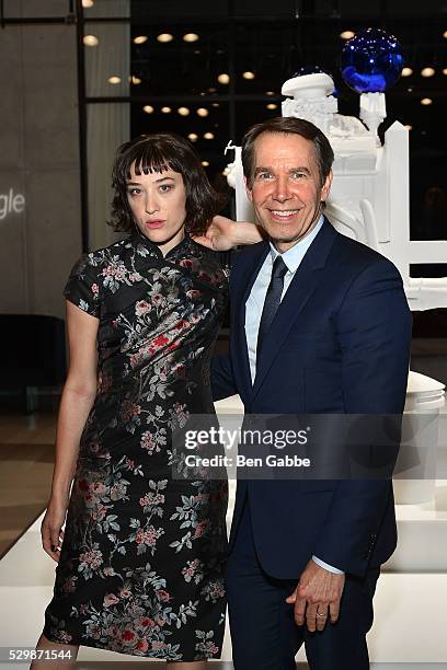 Mia Moretti and artist Jeff Koons attend the Jeff Koons x Google launch on May 09, 2016 in New York, New York.