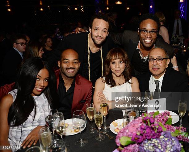 Adrienne Warren, Brandon Victor Dixon, Savion Glover, Rosie Perez, Billy Porter and honoree George C. Wolfe attend the 16th Annual Monte Cristo Award...