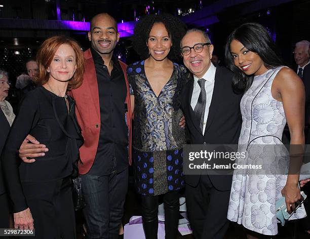 Swoosie Kurtz, Brandon Victor Dixon, Eisa Davis, honoree George C. Wolfe and Adrienne Warren attend the 16th Annual Monte Cristo Award ceremony...