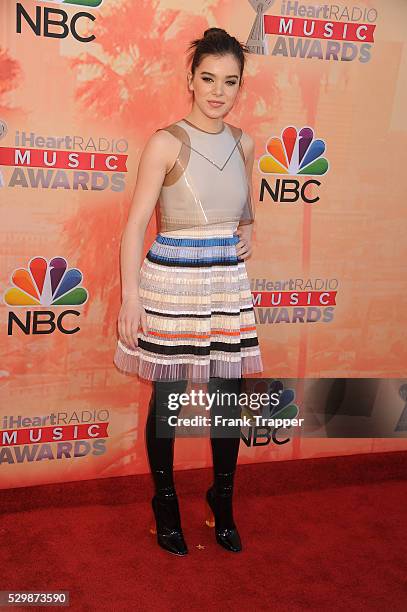 Actress Hailee Steinfeld arrives at the 2015 iHeartRadio Music Awards held at The Shrine Auditorium.