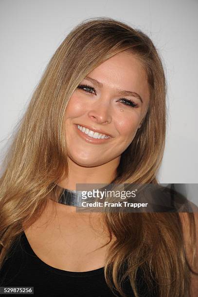 Actress Ronda Rousey arrives at the premiere of "Furious 7" held at the TCL Chinese Theater in Hollywood.