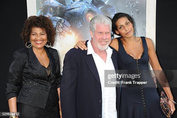 Actor Ron Perlman arrive with wife Opal Stone and daughter Blake Perlman at the premiere of Pacific Rim held at the Dolby Theater in Hollywood.