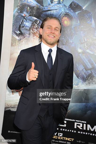 Actor Charlie Hunnam arrives at the premiere of Pacific Rim held at the Dolby Theater in Hollywood.