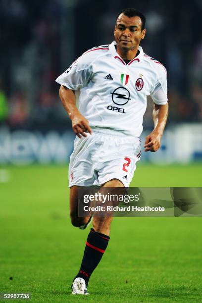 Cafu of Milan in action during the UEFA Champions League Semi Final, 2nd Leg, match between PSV Eindhoven and AC Milan, held at The Philips Stadion...