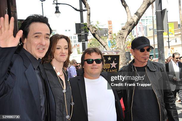 Actors John Cusack, Joan Cusack, Jack Black and Billy Bob Thornton pose at Star ceremony honoring John Cusack on the Hollywood Walk of Fame.