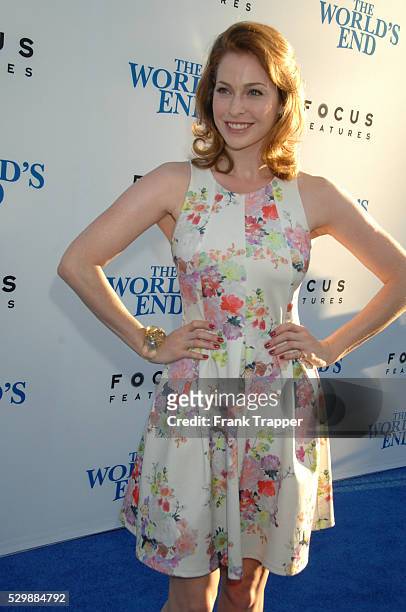 Actress Esme Bianco arrives at the premiere of The World's End held at the Cinerama Dome, Hollywood.