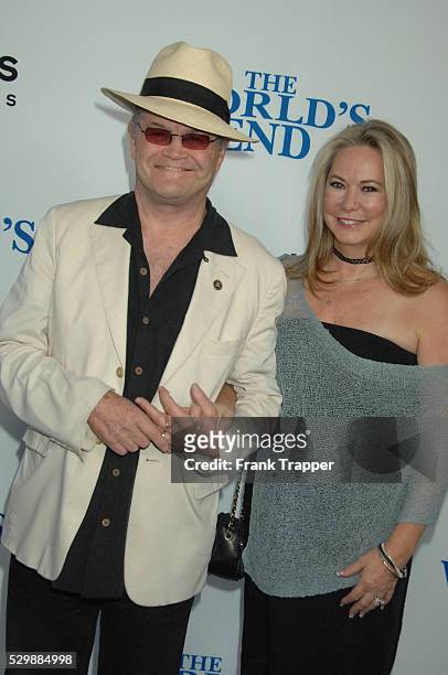 Singer/actor Mickey Dolenz and wife Donna arrive at the premiere of The World's End held at the Cinerama Dome, Hollywood.