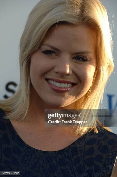 Actress Megan Hilty arrives at the premiere of The World's End held at the Cinerama Dome, Hollywood.