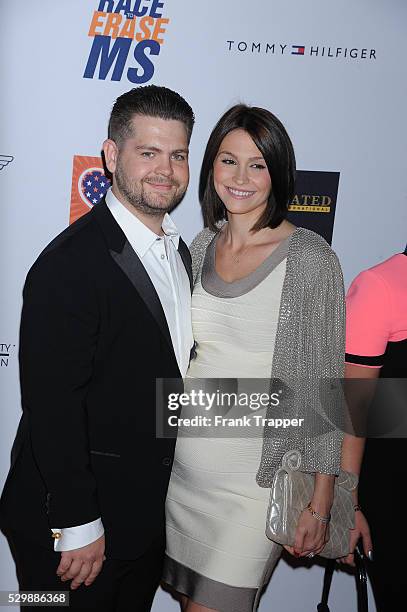 Jack Osbourne and actress Lisa Stelly arrive at the 22nd annual Race To Erase MS gala held at the Hyatt Regency Century Plaza Hotel.