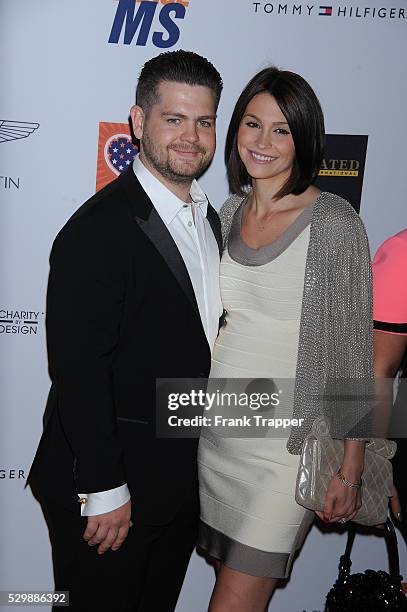 Jack Osbourne and actress Lisa Stelly arrive at the 22nd annual Race To Erase MS gala held at the Hyatt Regency Century Plaza Hotel.