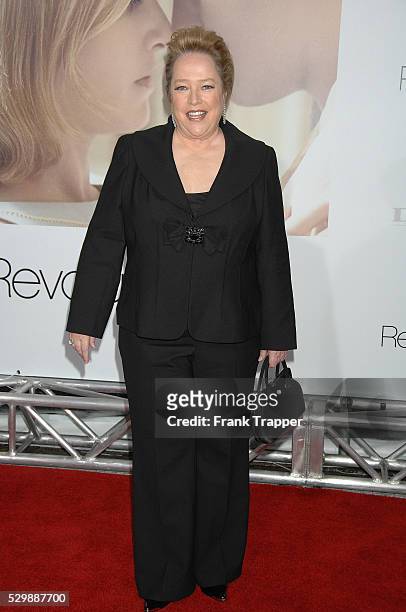 Actress Kathy Bates arrives at the world premiere of "Revolutionary Road" held at Mann Village Theater in Westwood.