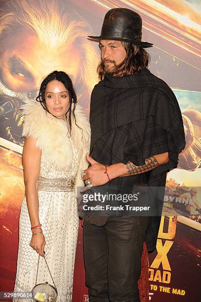 Actors Jason Momoa and Lisa Bonet arrive at the premiere of "Mad Max: Fury Road" held at the TCL Chinese Theater in Hollywood.