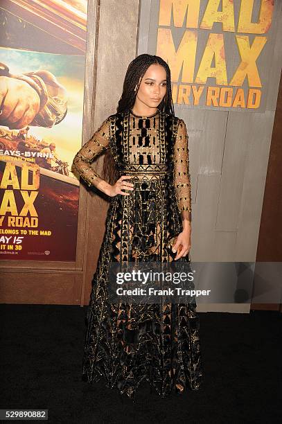 Actress Zoe Kravitz arrives at the premiere of "Mad Max: Fury Road" held at the TCL Chinese Theater in Hollywood.