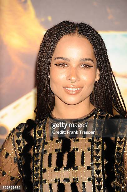 Actress Zoe Kravitz arrives at the premiere of "Mad Max: Fury Road" held at the TCL Chinese Theater in Hollywood.