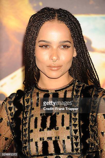 Actress Zoe Kravitz arrives at the premiere of "Mad Max: Fury Road" held at the TCL Chinese Theater in Hollywood.