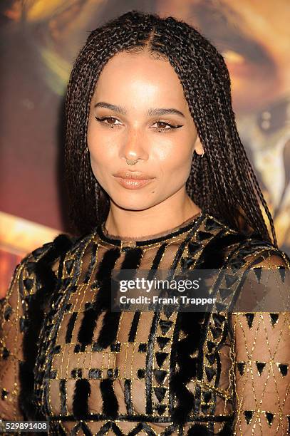 Actress Zoe Kravitz arrives at the premiere of "Mad Max: Fury Road" held at the TCL Chinese Theater in Hollywood.