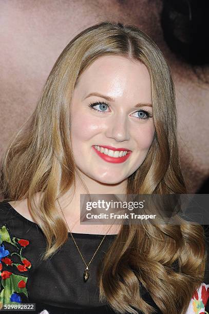 Actress Cara Theobold arrives at the premiere of Romeo & Juliet held at the ArcLight Theater in Hollywood.