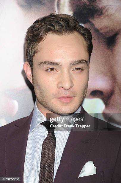 Actor Ed Westwick arrives at the premiere of Romeo & Juliet held at the ArcLight Theater in Hollywood.