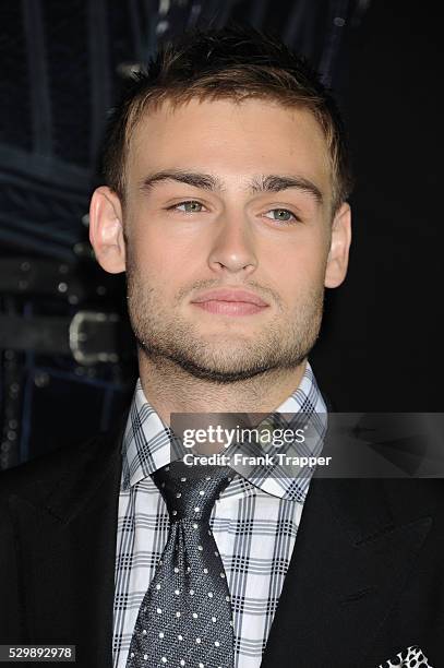 Actor Douglas Booth arrives at the premiere of Romeo & Juliet held at the ArcLight Theater in Hollywood.