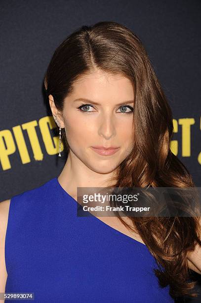 Actress Anna Kendrick arrives at the world premiere of "Pitch Perfect 2" held at the Nokia Theater L.A. Live.