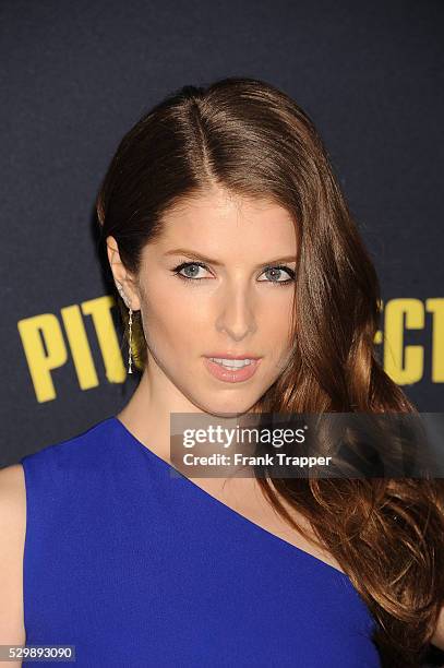 Actress Anna Kendrick arrives at the world premiere of "Pitch Perfect 2" held at the Nokia Theater L.A. Live.