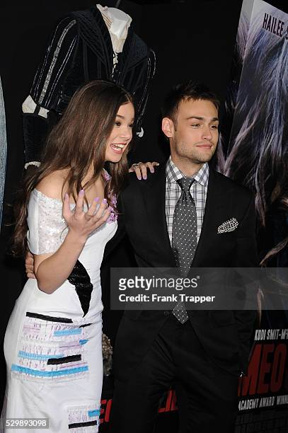 Actors Douglas Booth and Hailee Steinfeld arrive at the premiere of Romeo & Juliet held at the ArcLight Theater in Hollywood.