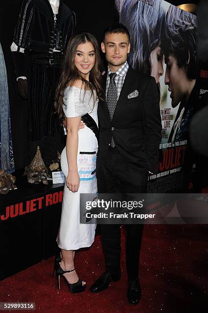 Actors Douglas Booth and Hailee Steinfeld arrive at the premiere of Romeo & Juliet held at the ArcLight Theater in Hollywood.