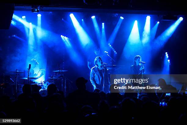 Tegan Quin and Sara Quin of the band Tegan and Sara perform live on stage at Le Poisson Rouge on May 9, 2016 in New York City.