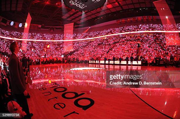 General view in Game Four of the Western Conference Semifinals between the Golden State Warriors and Portland Trail Blazers during the 2016 NBA...