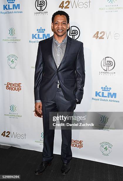 Derrick Baskin attends the 2016 Performers4Peace Benefit Concert on May 09, 2016 in New York, New York.