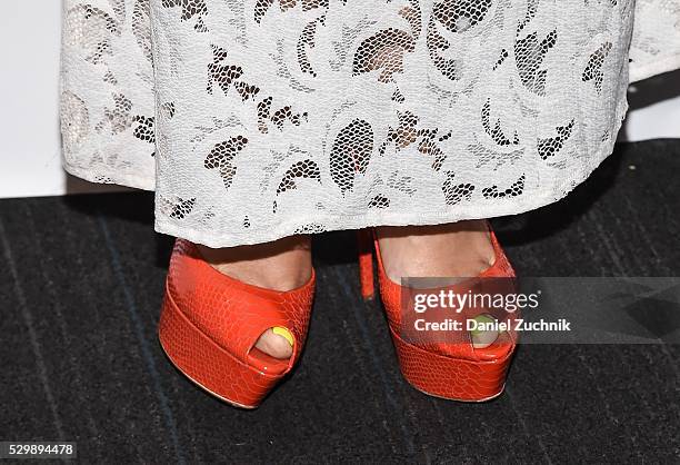 Janina Zione Gavankar, heels detail, attends the 2016 Performers4Peace Benefit Concert on May 09, 2016 in New York, New York.