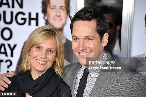 Actor Paul Rudd and Julie Yaeger arrive at the premiere of "I Love You, Man" held at Mann's Village Theater in Westwood..