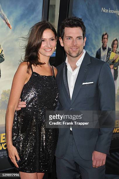 Actress Laura Perloe and singer Chris Mann arrive the the 2012 Los Angeles Film Festival Premiere of Seeking A Friend for the End of the World held...