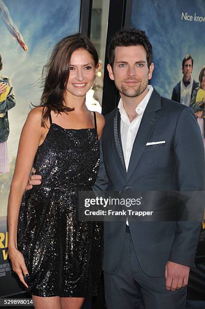 Actress Laura Perloe and singer Chris Mann arrive the the 2012 Los Angeles Film Festival Premiere of Seeking A Friend for the End of the World held...