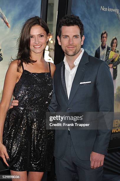Actress Laura Perloe and singer Chris Mann arrive the the 2012 Los Angeles Film Festival Premiere of Seeking A Friend for the End of the World held...
