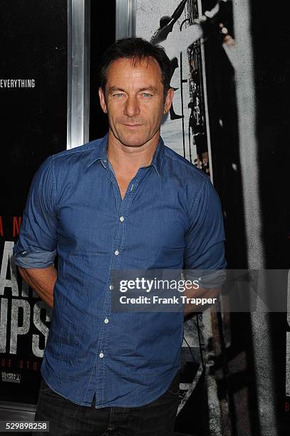 Actor Jason Isaacs arrives at the premiere of Captain Phillips held at the Academy of Motion Picture Arts and Sciences in Beverly HIlls.