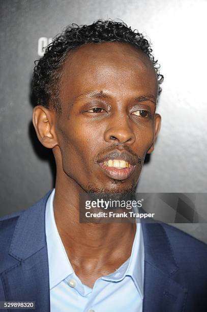 Actor Barkhad Abdi arrives at the premiere of Captain Phillips held at the Academy of Motion Picture Arts and Sciences in Beverly HIlls.