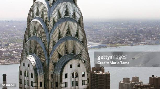 The Chrysler Building is seen from the roof of the Met Life building as the press were given a tour to mark the 75th Anniversary of the New York...