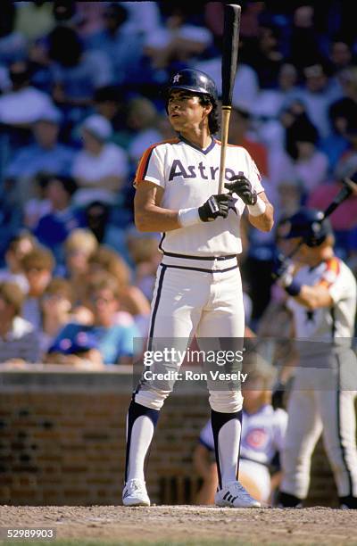 Jose Cruz of the Houston Astros stands ready at the plate during a 1986 season game. Jose Cruz played for the Houston Astros from 1975-1987.