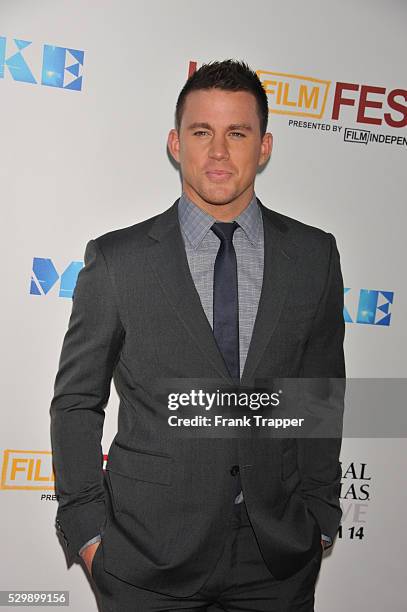 Actor Channing Tatum arrives at the 2012 Los Angeles Film Festival closing night premiere of Warner Bros. Pictures' Magic Mike held at the at Regal...