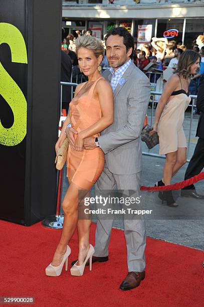 Lisset Gutierrez and actor Demian Bichir arrive at the premiere of Savages held at Mann Village Theater in Westwood.