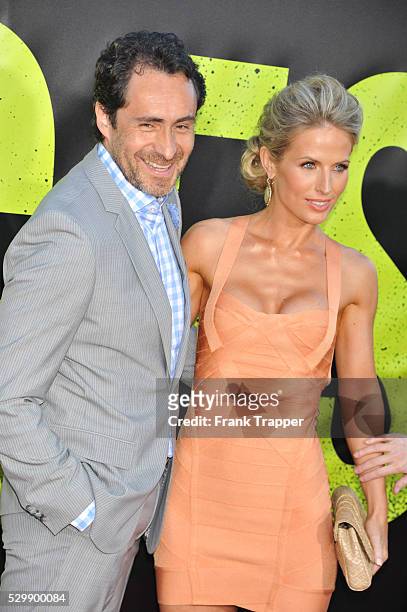 Lisset Gutierrez and actor Demian Bichir arrive at the premiere of Savages held at Mann Village Theater in Westwood.