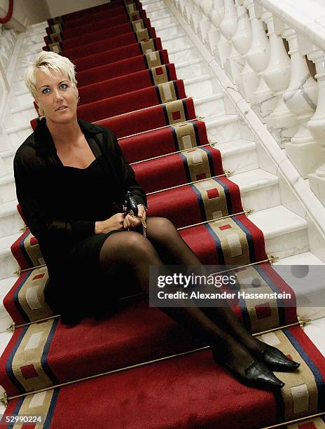 Shot put athlete Astrid Kumbernuss of Germany poses during the Goldene Sportpyramide Awards on May 27, 2005 in Berlin, Germany.