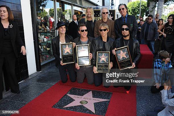 Musicians Taylor Hawkins , John Densmore and John Doe . Perry Farrell, Stephen Perkins, Chris Chaney and Dave Navarro from "Jane's Addiction" honored...