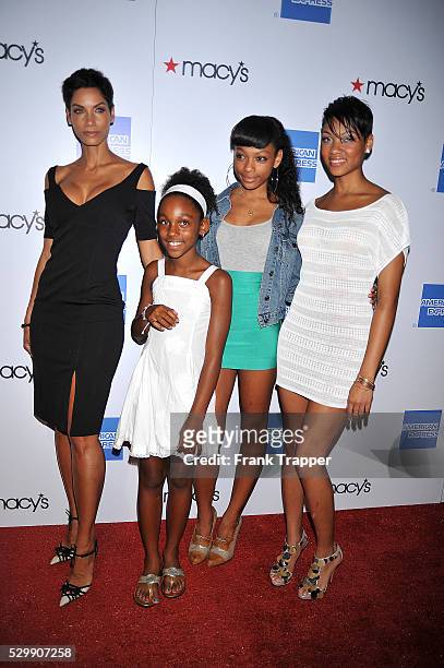 Nicole Murphy and daughters arrive at Macy's Passport 2009 Fashion Show to raise crucial funds and awareness for HIV/AIDS, held at Barker Hanger,...
