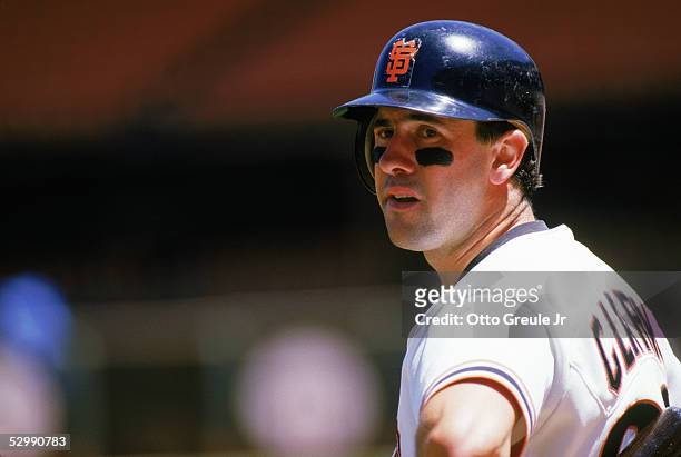 Will Clark of the San Francisco Giants looks on during a game in the 1987 season at Candlestick Park in San Francisco, California.