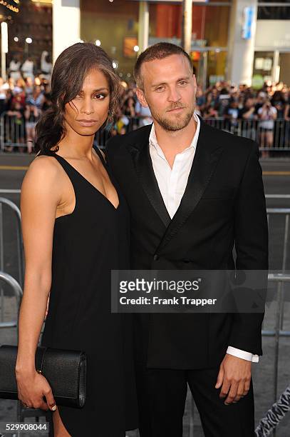 Actor Tobias Santelmann and guest arrive at the premiere of "Hercules" held at TCL Chinese Theater in Hollywood.